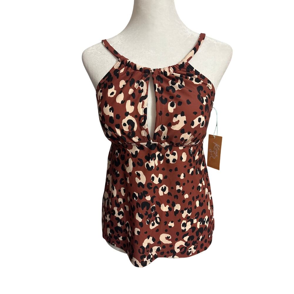 Chic Kona Sol Leopard Print Tankini Top - Size M